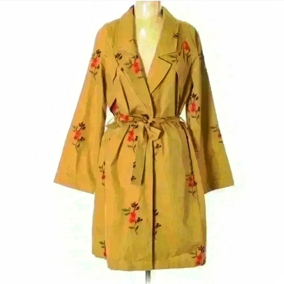 NWOT Anthropologie Cartonnier Embroidered trenchcoat Size S - Picture 4 of 17